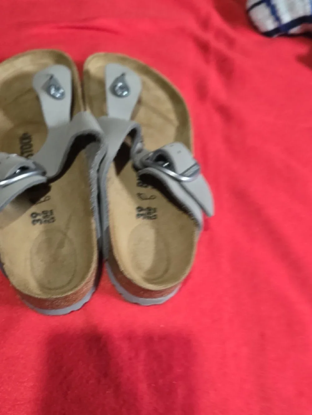 Birkenstock Gray Suede Adjustable Buckle Clog Sandal - Picture 8 of 9